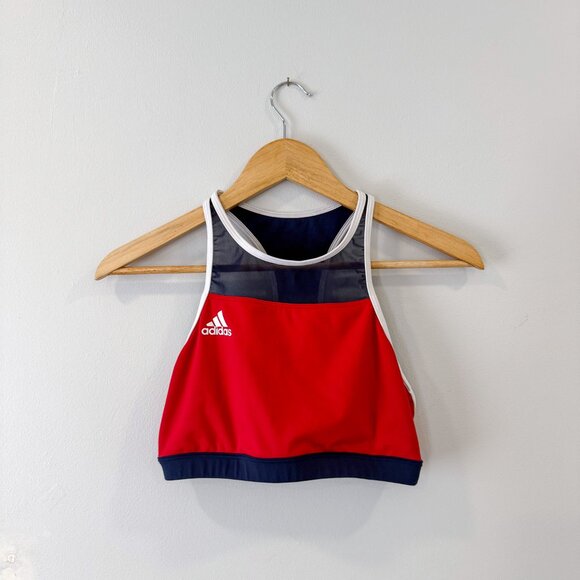 Adidas Don’t Rest Red Blue Beach Volleyball Swim Top Sports Bra - Size Medium - Picture 2 of 8